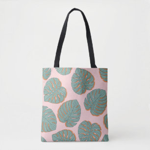 Tote Bag Feuille de Monstera : Motif Vintage tropical