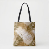 Tote Bag Feuille de palme, Brown foncé, tan et beige (Devant)