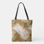 Tote Bag Feuille de palme, Brown foncé, tan et beige (Dos)