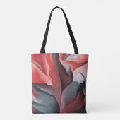 Tote Bag Feuille d'érable gris rouge abstrait Georgia O'Kee (Dos)