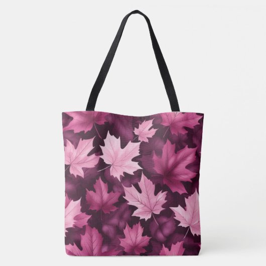 Tote Bag Feuille d'érable violet unique grande épaule Fourr (Dos)