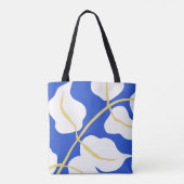 Tote Bag Feuille d'impression d'été de la côte bleue (Dos)