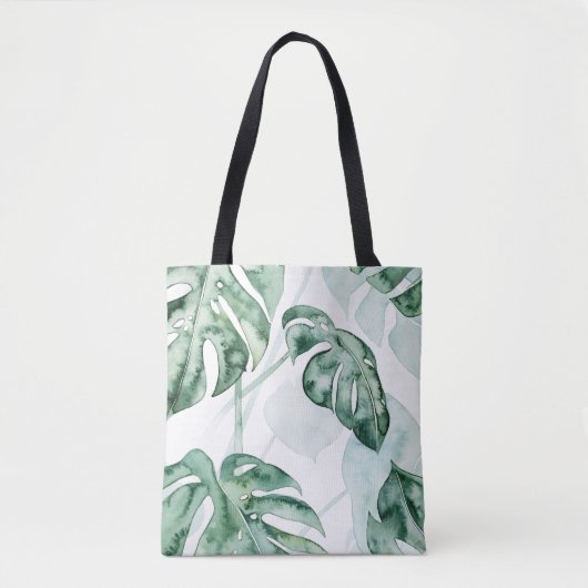 Tote Bag Feuille fendue de paume tropicale (Devant)