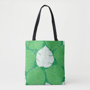 Tote Bag feuille tropicale Abstraite, peinture artistique.