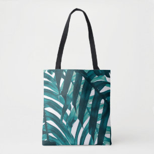 Tote Bag feuille tropicale, bande de feuillage exotique en