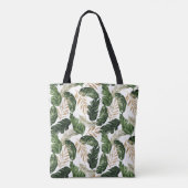 Tote Bag Feuille tropicale et typographie de reine (Dos)