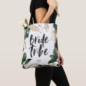 Tote Bag Feuille tropicale et typographie de tribu de jeune (De près)