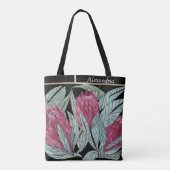 Tote Bag Feuille verte de fleurs de Prothe rose personnalis (Dos)