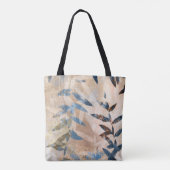 Tote Bag Feuilles à couche Abstraite - Bleu et Neutre (Dos)