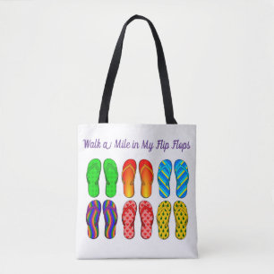 Tote Bag Feuilles à tongs colorées