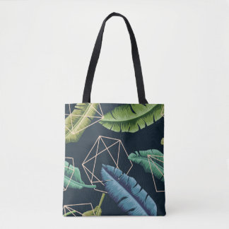 Tote Bag Feuilles Abstraits : Ligne Polygonale Sans Couche.