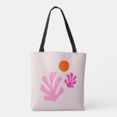 Tote Bag Feuilles Abstraits rose orange moderne formes déco (Dos)
