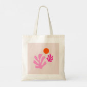 Tote Bag Feuilles Abstraits rose orange moderne formes déco (Dos)