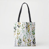 Tote Bag Feuilles aux tons terreux pastel (Devant)