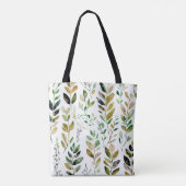 Tote Bag Feuilles aux tons terreux pastel (Dos)