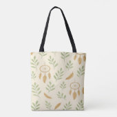 Tote Bag Feuilles beige et vert (Dos)