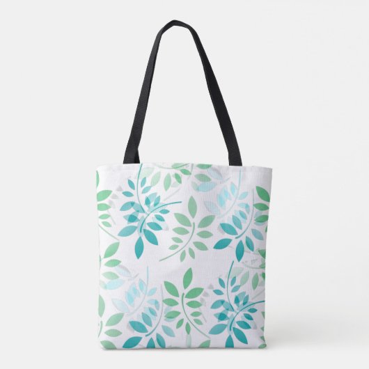 Tote Bag Feuilles bleu vert (Dos)