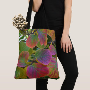 Tote Bag Feuilles colorées de l'Aulne sorcier botanique