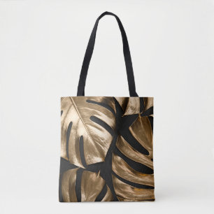 Tote Bag Feuilles créatifs monstères, arrière - plan noir.