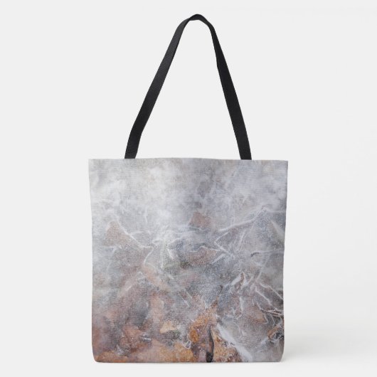 Tote Bag Feuilles Dans La Glace (Or) (Devant)