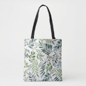 Tote Bag Feuilles d'aquarelle botanique  (Devant)