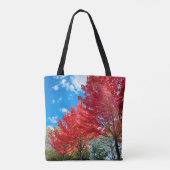Tote Bag Feuilles D'Arbre Rouge Lumineux En Automne (Dos)