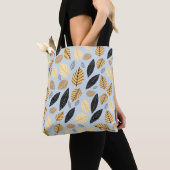 Tote Bag Feuilles d'automne : Arrière - plan bleu transpare (De près)