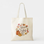 Tote Bag Feuilles d'automne Citrouilles Automne Orange Vert (Dos)