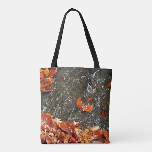 Tote Bag Feuilles d'automne dans la cascade I Photographie (Dos)