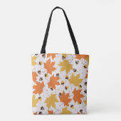 Tote Bag Feuilles d'automne, design vintage sans soudure. (Dos)
