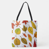 Tote Bag Feuilles d'automne en blanc (Devant)