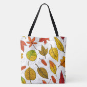 Tote Bag Feuilles d'automne en blanc (Dos)