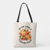 Tote Bag Feuilles d'automne et Citrouilles s'il vous plaît (Dos)