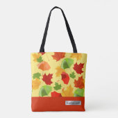 Tote Bag Feuilles d'automne et parapluies (Dos)