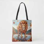 Tote Bag Feuilles d'automne Lion mâle (Devant)
