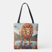 Tote Bag Feuilles d'automne Lion mâle (Dos)
