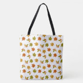 TOTE BAG FEUILLES D'AUTOMNE ORANGE VERT OR (Devant)