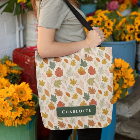 Tote Bag Feuilles d'automne personnalisées - Cosy Automne N
