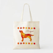 Tote Bag Feuilles d'automne personnalisées Labrador Silhoue (Devant)