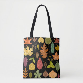 Tote Bag Feuilles d'automne vintage ensemble isolé sur doss