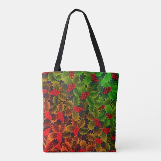 Tote Bag Feuilles de baies vitrées brumeuses foyer d'hiver  (Dos)