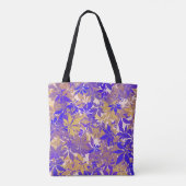 Tote Bag Feuilles de châtaignier Bronze Pourpre et Bleu (Dos)