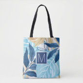 Tote Bag Feuilles de la Jungle Bleue (Devant)