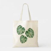 Tote Bag Feuilles de la Monstère Tropicale Verte (Dos)