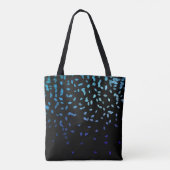 Tote Bag Feuilles de minuit en noir (Dos)