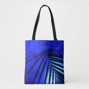 Tote Bag Feuilles de palmier au clair de lune moderne tropi