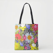 Tote Bag Feuilles De Palmiers Et Fleurs (Devant)