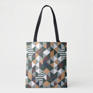 Tote Bag Feuilles de palmiers géométriques, motif à la mode