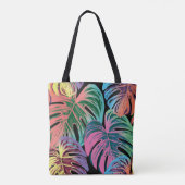 Tote Bag Feuilles de palmiers peints tropicaux (Dos)