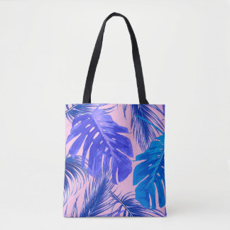 Tote Bag Feuilles de palmiers tropicaux, feuilles de jungle